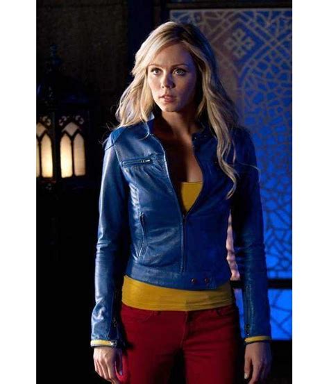 Laura Vandervoort Smallville Supergirl Kara Blue Leather Jacket