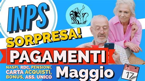 Pagamenti Maggio Sorpresa Inps Bonus Pensioni Rdc Naspi