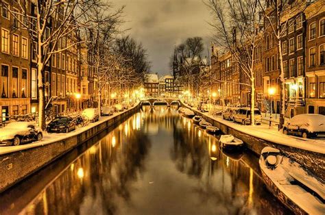 Snow In Amsterdam Wonderful Places Netherlands Incredible Places