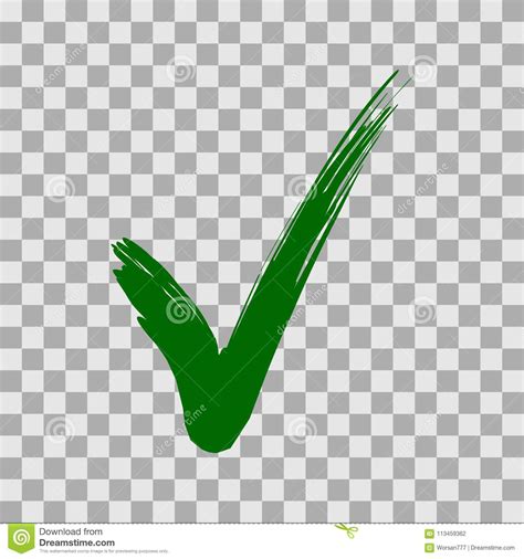 Green Check Mark Isolated On Transparent Background. Stock Vector ...