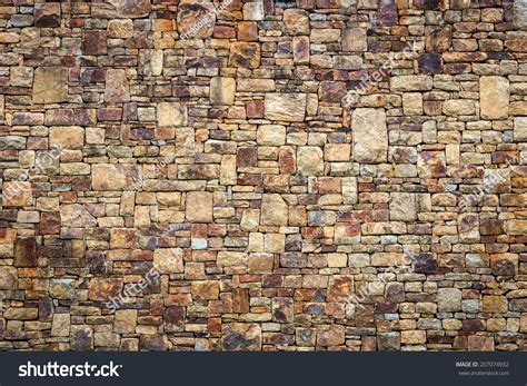 Natural Stone Wall Texture For Background Stock Photo 207074932