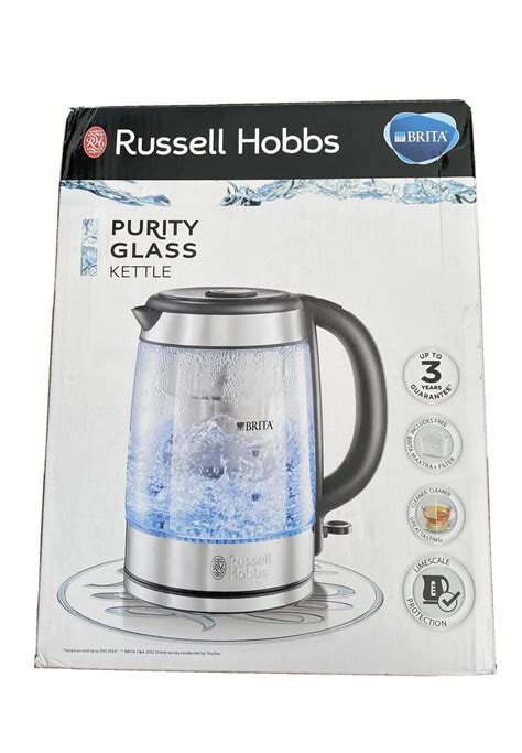 Russell Hobbs Purity Brita Glass Kettle With Blue Illumination 3kw