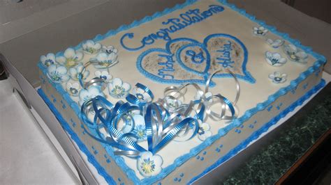 Kroger graduation cake prices are low and the cakes are able to serve parties hosting as few as 8 guests and up to 60 guests. Shades of blue and silver Wedding Shower cake. | Wedding ...