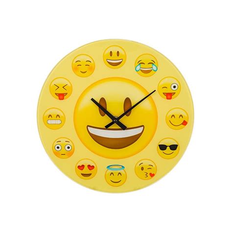 Emoticons Wall Clock Happy Face Novelty Humor T Smiley Emoji Wall