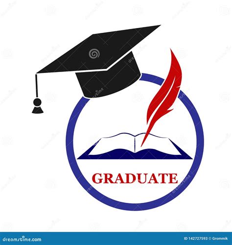 Graduate Cap Logo University Mortarboard Cartoon Vector