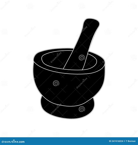 Pestle And Mortar Isolated Vector Illustration Hand Drawing Sketch