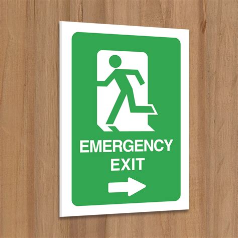 Emergency Exit Sign Emergency Exit Signage Safety Signs Notices Bank Home Com