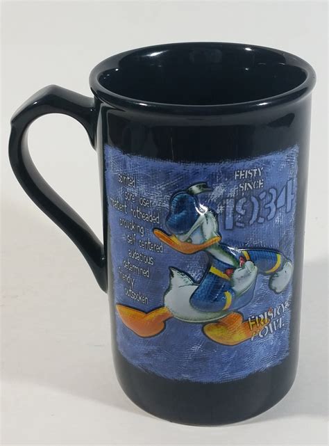 Authentic Original Disney Theme Parks Donald Duck Since 1934 Feisty Fowl 3d Dark Blue Ceramic