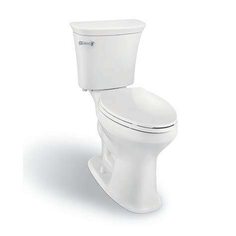 Glacier Bay Superclean 2 Piece Elongated Bowl Toilet In White The