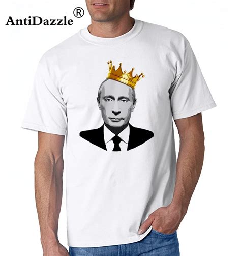 Ready Stockmen Funny Russia Moscow Putin Tee Shirts Homme 2017 Putin Kiss Trump Funny T Shirts