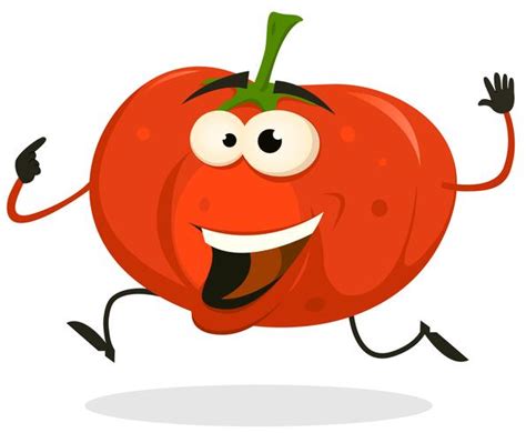 Cartoon Happy Tomato Character Running 269676 Vector Art At Vecteezy