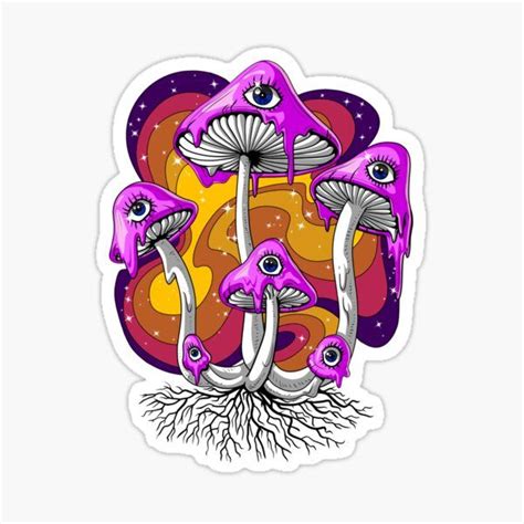Sticker Magic Mushroom Redbubble Trippy Drawings Psychedelic