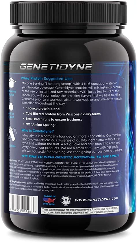 Genetidyne Whey 3 Source Protein Blend Vanilla Flavor Protein Powder