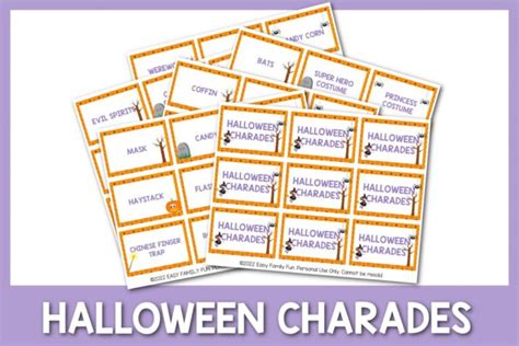 Printable Halloween Charades Cards Find A Free Printable