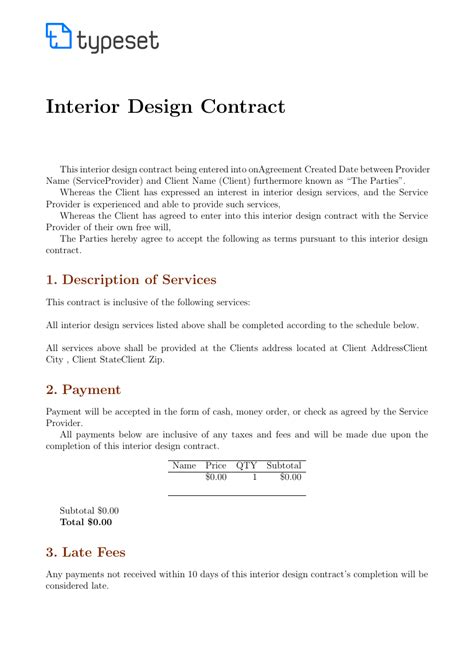 Residential Design Contract Template