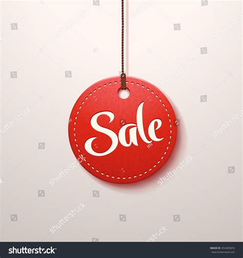 Illustration Red Color Paper Sale Label Stock Vector Royalty Free