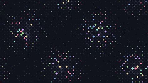 Wallpaper Dark Colorful Abstract Pixel Art Stars 3840x2160