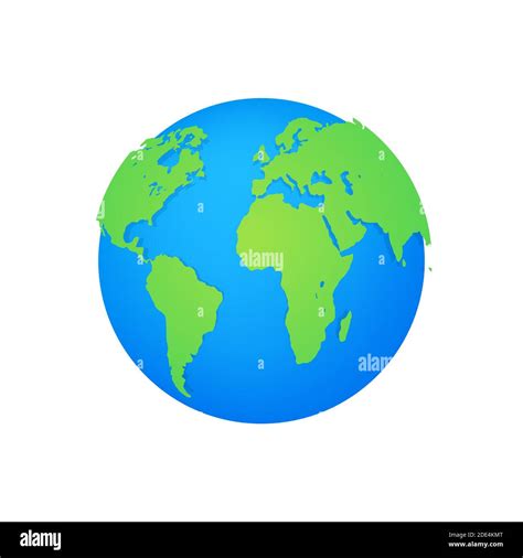 Earth Globes Isolated On White Background Flat Planet Earth Icon
