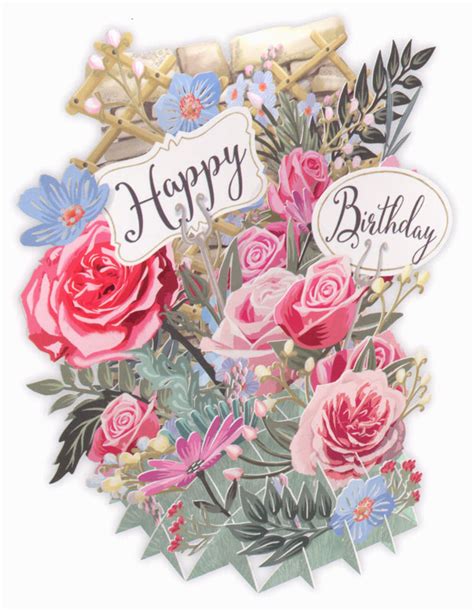 Birthday cards / greetings cards / modern cards / leopard print art cards / mixed pack of 10 or pack of 5. Paper D'Art - 3D Flowers - Birthday Card #TW030