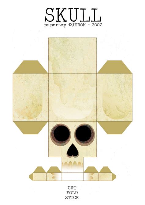 Skull A Day 72 Papercraft Skull With Articulated Jaw Pirate Party