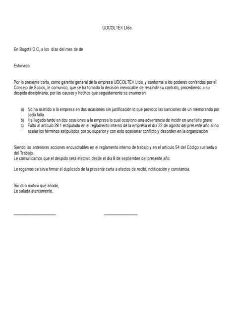 Modelo Preaviso Por Jubilación Del Trabajador