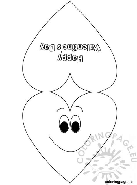Valentines Day Card Heart Template Coloring Page