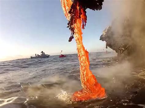 Amazing Footage Of Lava Blobs Dropping Into The Ocean Business Insider