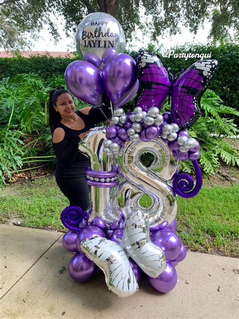 Say happy birthday with bouquets of colourful flowers from interflora. Purple Butterfly Balloon Bouquet 🦋 in 2020 | Balloon ...