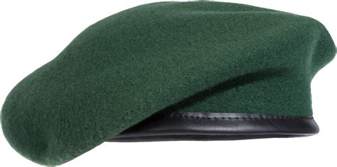 Military Beret Hat With Leather Sweatband Wool Green Beret Military
