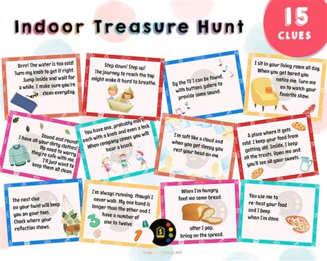 Indoor Treasure Hunt Clues Indoor Scavenger Hunt Riddle Etsy