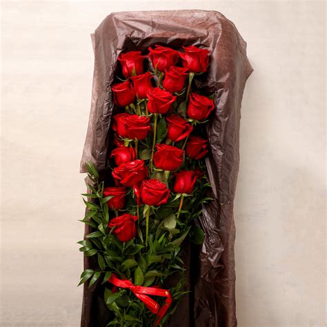 Two Dozen Long Stemmed Roses In A Box Jardiniere Flowers