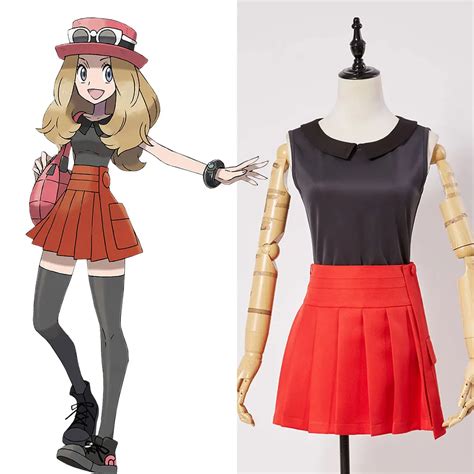 pokemon xy before kalos quest serena default outfit cosplay costume lady women suit uniform
