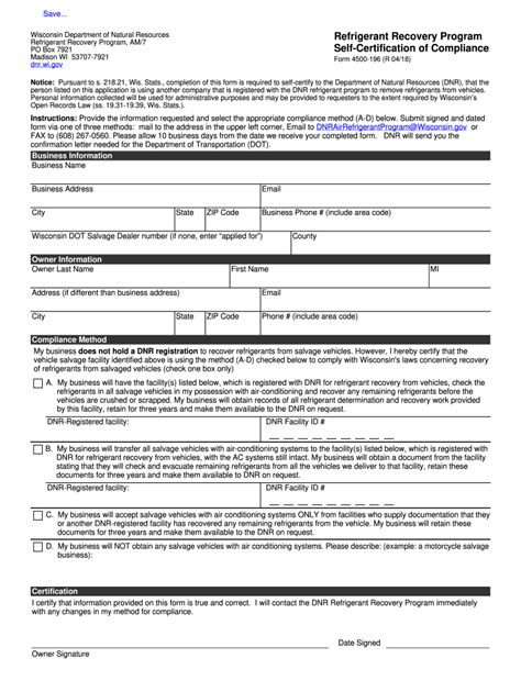 Fillable Online Form Refrigerant Recovery Program Self