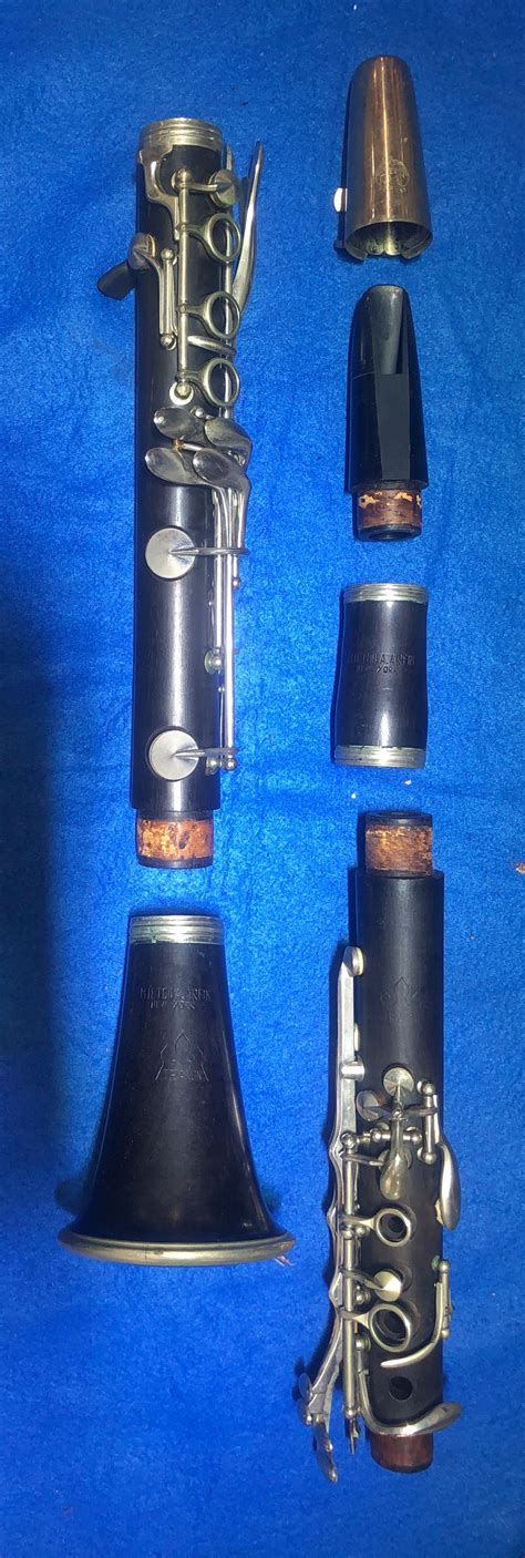 Vintage Wooden Mid Century B Flat Clarinet Wmouthpiece