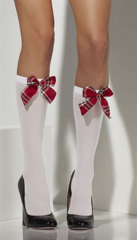 white stockings with bow