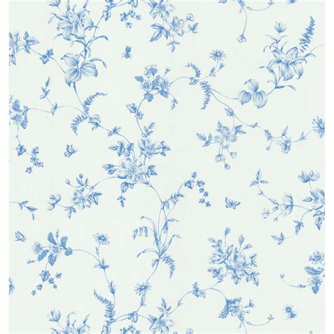 Blue Wallpaper With White Flowers Wallpapersafari