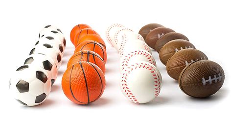 Set Of Sports Stress Balls Includes Soccer Ball Basketball