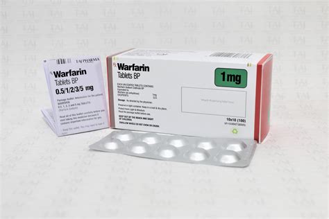 Warfarin Tablets 1mg Manufacturers Suppliers And Exporters India Taj
