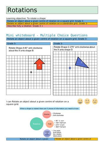 Transformations Rotations Lesson Download Print And Teach
