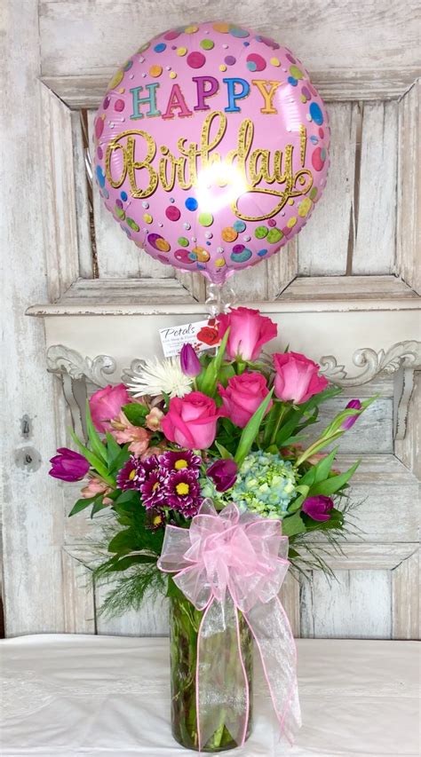 Happy Birthday Balloon And Flowers Designer Choice In Warwick Ri