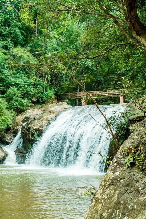 Beautiful Mae Sa Waterfall At Chiang Mai Thailand Stock Image Image