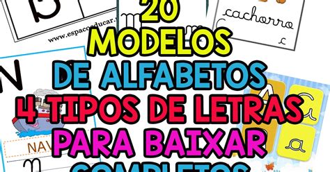 Alfabeto 4 Tipos De Letras Para Imprimir Ilustrado Colorido