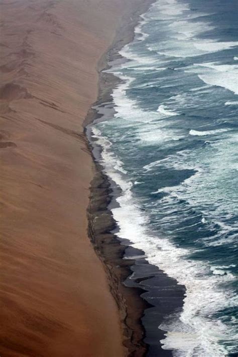 Some deserts are found on the western edges of continents. Desert Meets The Ocean | Funzug.com