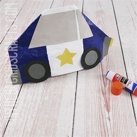 Police Car Craft With Free Craft Template In The Bag Kids Crafts