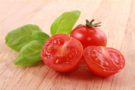 Tomatoes And Basil Stock Image Image Of Nutrition Eating 18290535