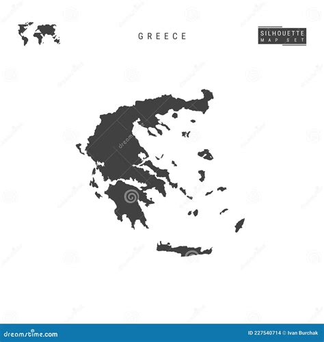 Greece Vector Map Isolated On White Background. High-Detailed Black