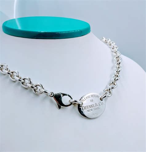 Tiffany And Co Please Return To Tiffany Oval Tag Choker Necklace 16 ⋆