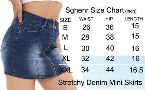 Amazon Com Sghenr Women S Casual Mid Waisted Stretch Jean Skirts