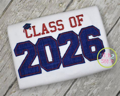 Class Of 2026 Applique Design Set Satin Stitch Zig Zag And Etsy