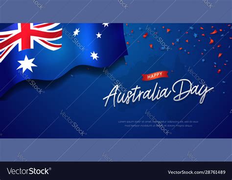 Vector Illustration Banner Happy Australia Day Stock Vector Ai Contents